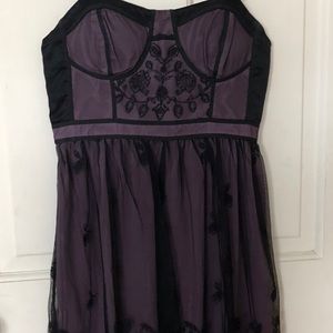 American Eagle Plum/Purple Colored Dress with sheer black overlay.
